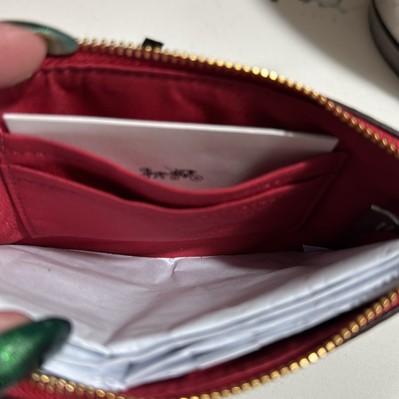 Coach Brown and Red Wristlet - Picture 3 of 3